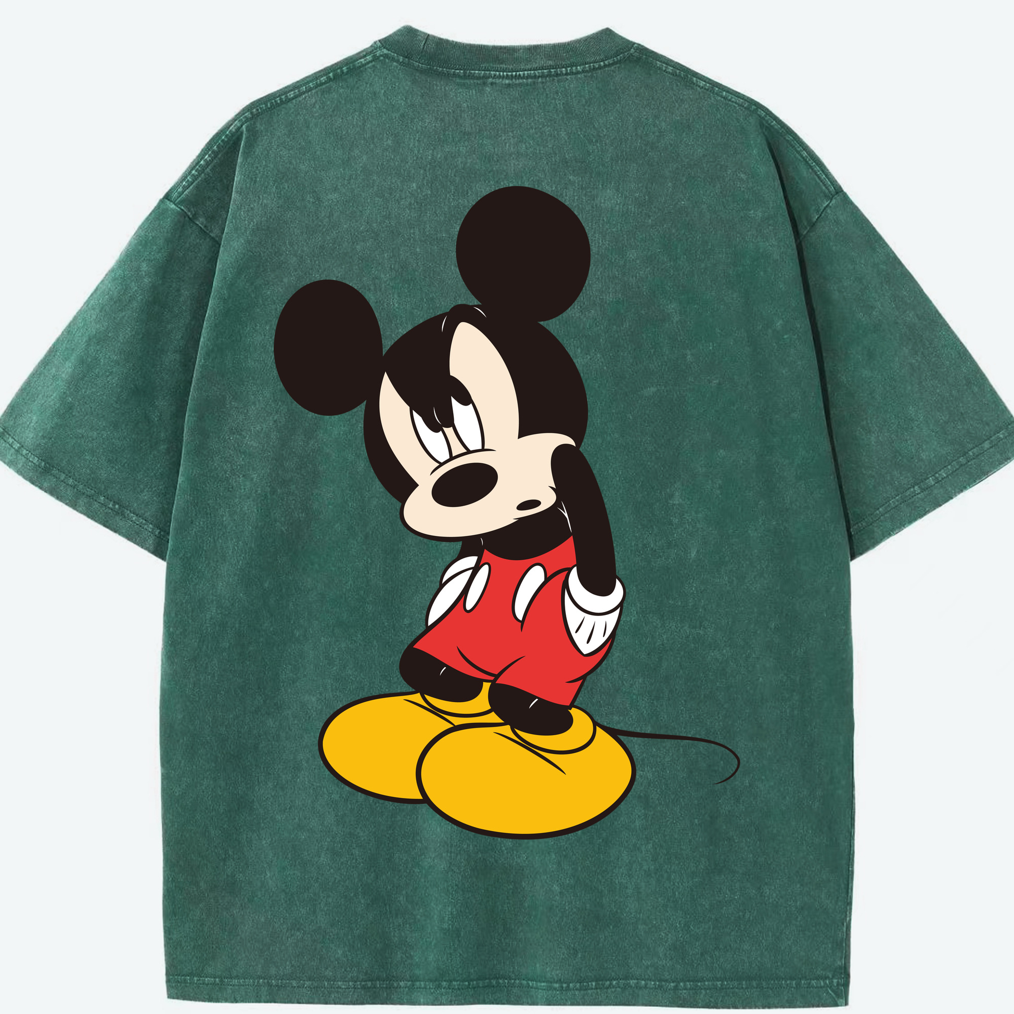 （画像用） ミッキーマウス Mickey Mouse 綿100% ヴィンテージ風 半袖Tシャツ（背面プリント）